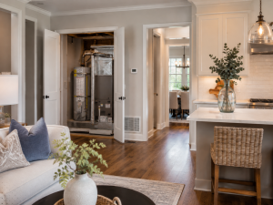 Interior of an executive home in North Fulton County with an accessible HVAC system during a Johns Creek GA home inspection.